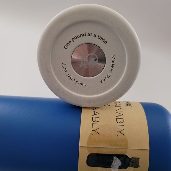 4OCEAN Insulated Blue & White Stainless Steel Reusable Water Bottles Set Of 2 - Picture 4 of 13